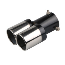 Car Silencers Universal Double Exhaust Tips Stainless Round Dual Tail Pipe Muffler Colorful Dbl Silver Round 350