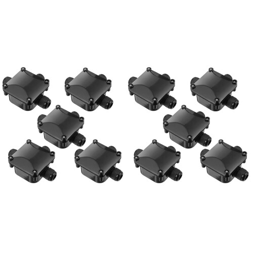 10 Pcs Ip68 Waterproof 3-Way Electrical Cable Connector Black 2
