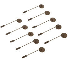 20 Pcs Long Pin Brooch Base Round Tray Safety Pin Lapel Stick