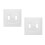 2Sets Home Use White Pc Double Toggle Light Switch Plate Wall Cover 8