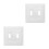 2Sets Home Use White Pc Double Toggle Light Switch Plate Wall Cover 7