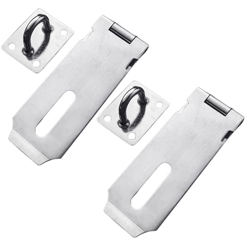 6 Pcs Stainless Steel Door Locks Hasp Latches Padlock Clasp 031862903697