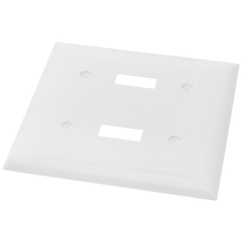 2Sets Home Use White Pc Double Toggle Light Switch Plate Wall Cover 1