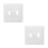2Sets Home Use White Pc Double Toggle Light Switch Plate Wall Cover 5