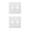 2Sets Home Use White Pc Double Toggle Light Switch Plate Wall Cover 9