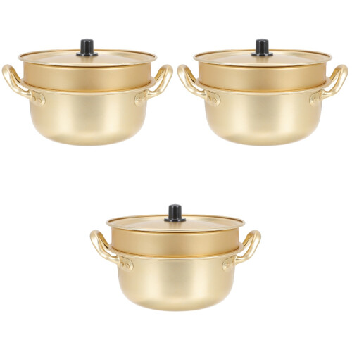 3 Sets Practical Kitchen Stockpot Soup Pot Instant Noodles Pan 2