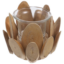 2Pcs Wood Vintage Lotus Tea Light Holder For Home Decor Wedding