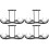 2 Pairs Curtain Rod Bracket Double Strut Frame Black 2