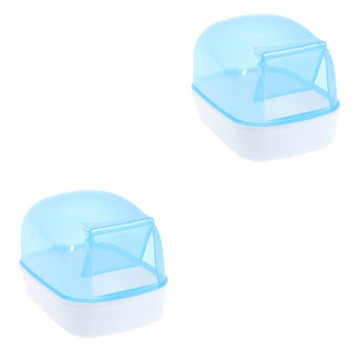2Pcs Plastic Hamster Bathtub For Small Animals Mice Sauna Basin 2
