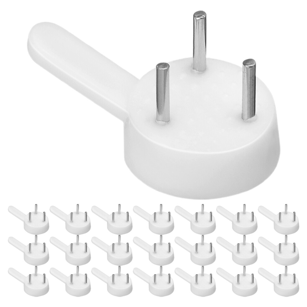 100 Pcs Non Mark Hook Plastic Hardwall Hanger For Picture Frames White 031862993506
