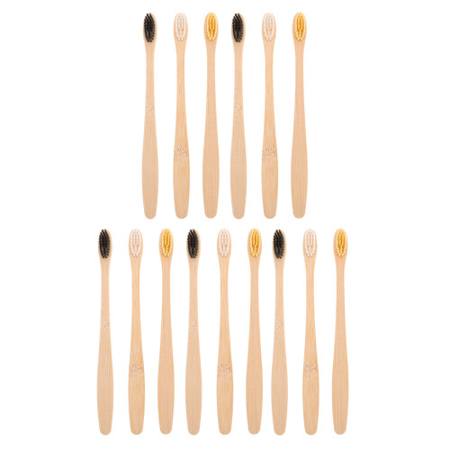 75 Pcs Bamboo Toothbrush Set Soft Bristles Comfortable Grip Portable 2