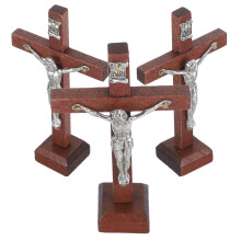 9Pcs Multi Wooden Table Cross Set for Catholic Faith and Baptism Decor