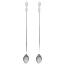 10 Pcs Long Handle Stainless Steel Soup Spoon 32cm For Stirring Serving