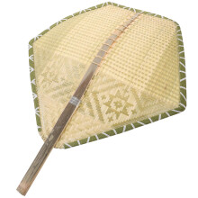 5Pcs Bamboo Woven Fan Portable Summer Fan