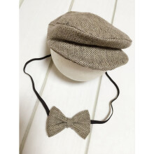 2Pcs Newborn Photography Props Handmade Crochet Outfit With Bow Tie