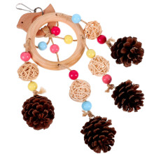 4Pcs Pine Cone Rattan Foraging Toy For Bird Cage Hanging Plaything