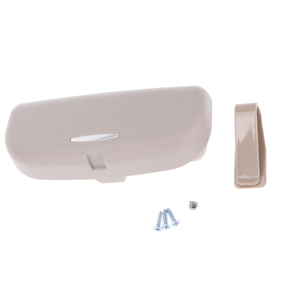 3Pcs Car Sunglasses Holder Case Storage Box For Visor Clip (Beige) Beige 031862909552