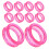 20 Pcs Silicone Finger Protector Rings For Grooming Shears Scissors Pink 3
