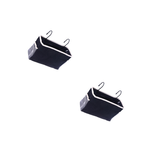 2 Pcs Felt Hanging Bedside Storage Bag For Dorm Car Bed Rails Black 1