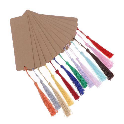 48 Pcs Paper Blank Bookmarks With Tassel Cardstock For Diy Projects