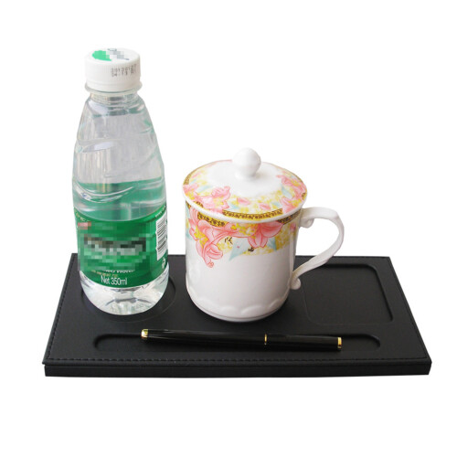 2 Pcs Pu Table Mat Heat-Resistant Square Coaster For Cup Glass 2