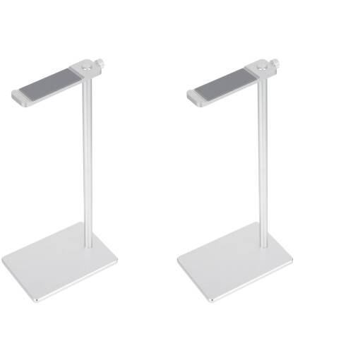 2 Pcs Universal Headset Earphone Hanger Holder Stand Rack Silver 1