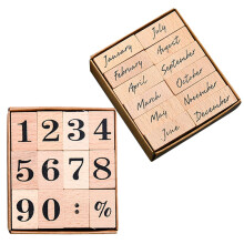 96 Pcs Monthly Wooden Stamp Set For Diary And Journal Decoration