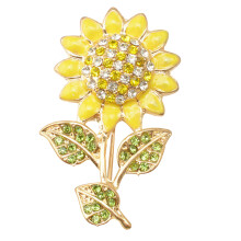 3Pcs Rhinestone Sunflower Brooch Lapel Pin For Women Pattern 1