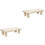 2Pcs Stackable Wood Stool Beige Anti-Skid Comfortable Home Footstool 3