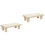 2Pcs Stackable Wood Stool Beige Anti-Skid Comfortable Home Footstool 4