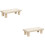 2Pcs Stackable Wood Stool Beige Anti-Skid Comfortable Home Footstool 6