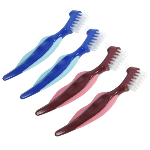 16Pcs Dual-Head Denture Brush Soft Nylon for Travel Assorted Colors 1