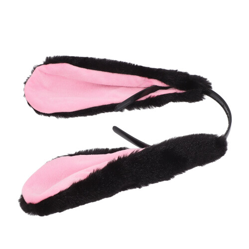 2Pcs Furry Rabbit Ears Headband Fluffy Bunny Ear Cosplay Accessory 1