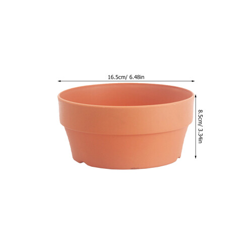 15 Pcs Imitation Clay Flower Basket Round Plastic Pot 16Cm Orange 1