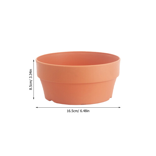 15 Pcs Imitation Clay Flower Basket Round Plastic Pot 16Cm Orange 2