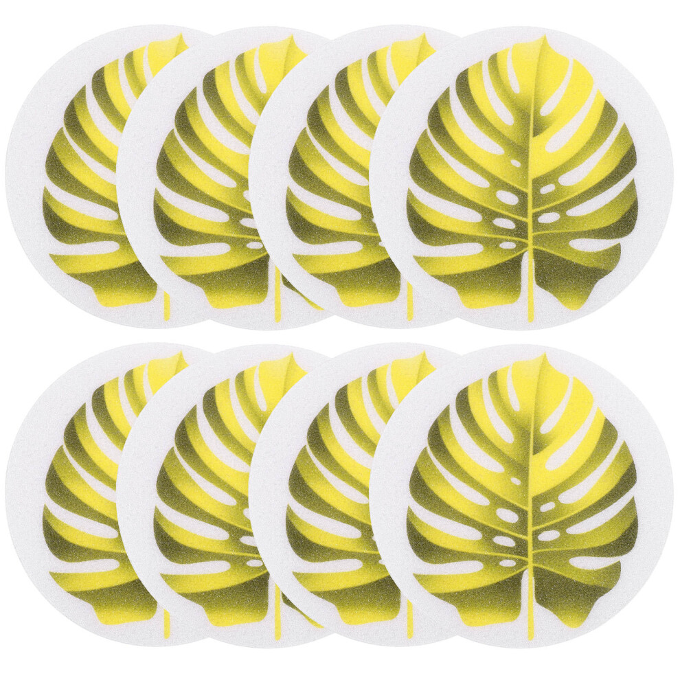 Artibetter 4 Sets Leaf Shape Anti Slip Bathtub Stickers Decals