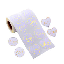 2 Rolls Gold Stamping Valentine Wrapping Sticker 4 Patterns