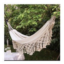 Recreation Romantic Hammock Double Thick Canvas Outdoor Swing With Tassel Anti-Rollover Garden Hammock Gifts For Hikers