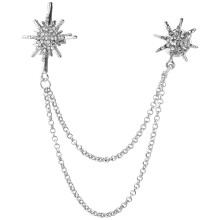 5Pcs Rhinestone Star Brooch Pin Dainty Chain Lapel Pin For Women