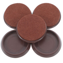 25 Pcs Round Plastic Furniture Pads With Felt Bottom