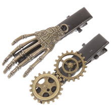 8 Pcs Halloween Skull Steampunk Gear Hairpins For Women
