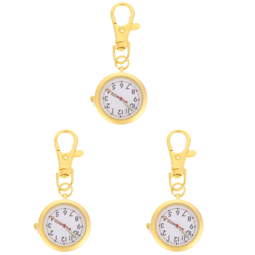 3Pcs Alloy Nurse Pocket Watch With Keychain 1