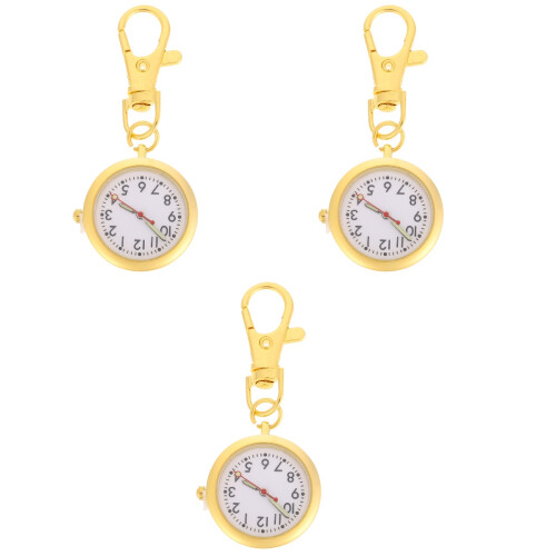 3Pcs Alloy Nurse Pocket Watch With Keychain 2