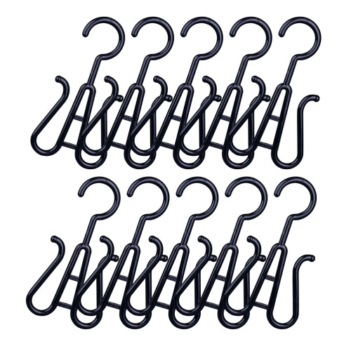 50 Pcs Double Hook Drying Racks Plastic Shoe Hangers