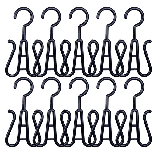 50 Pcs Double Hook Drying Racks Plastic Shoe Hangers 2