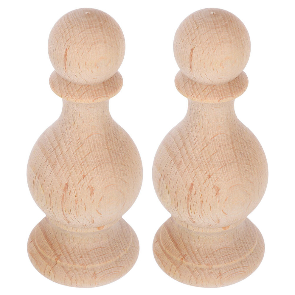 6 Pcs Unfinished Wooden Bed Post Finials Carved Topper For Railings 031862916222