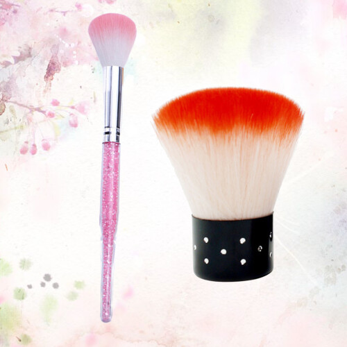 1 Pack 2 Pcs Portable Manicure Cleaning Brush Mushroom 1