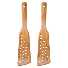 6 Pcs Wood Spatula With 24-Hole Filter For Non-Stick Cookware