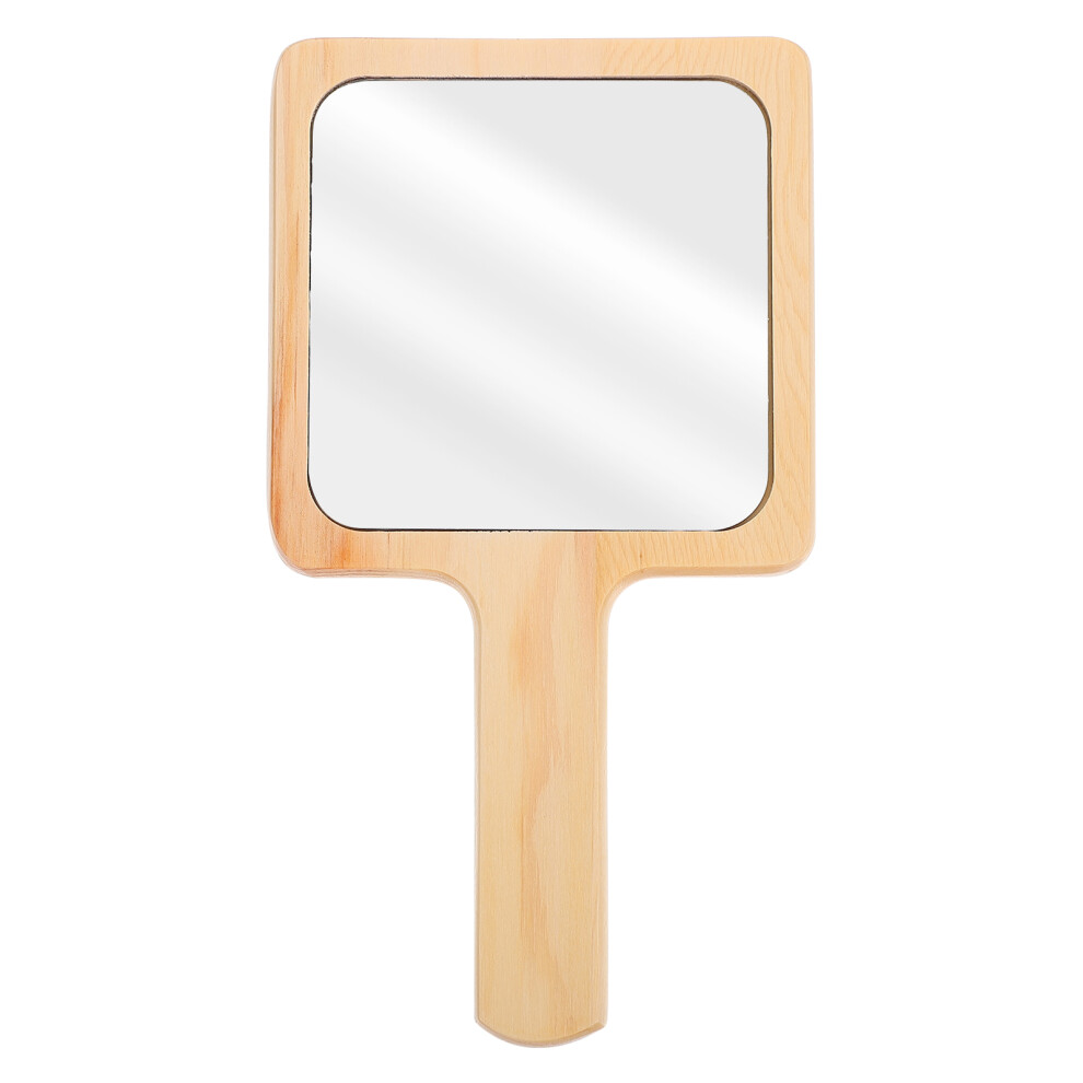 Villcase 5 Pcs Wooden Handle Makeup Mirror Handheld Cosmetic Mirror