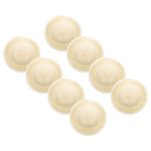 16 Pcs Diy Straw Hat Crafts Unfinished Blank For Graffiti Decor 1